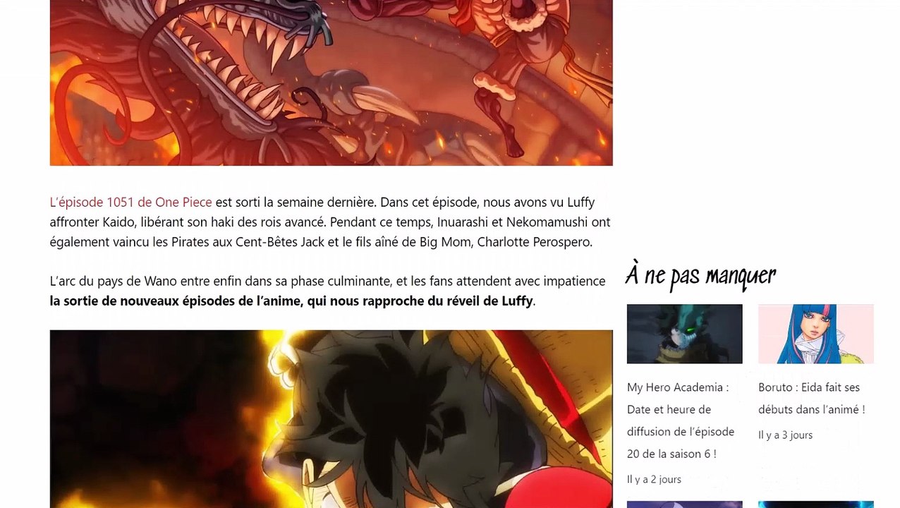 One Piece sera en Pause en Mars 2023