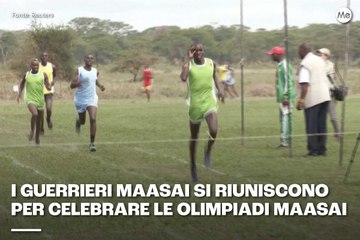 I guerrieri Maasai si riuniscono per celebrare le Olimpiadi Maasai
