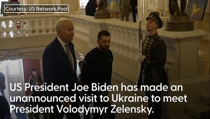 US President Joe Biden says "democracy stands" on surprise visit to Ukraine