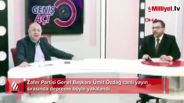 Zafer Partisi Lideri Ümit Özdağ canlı yayın sırasında depreme böyle yakalandı