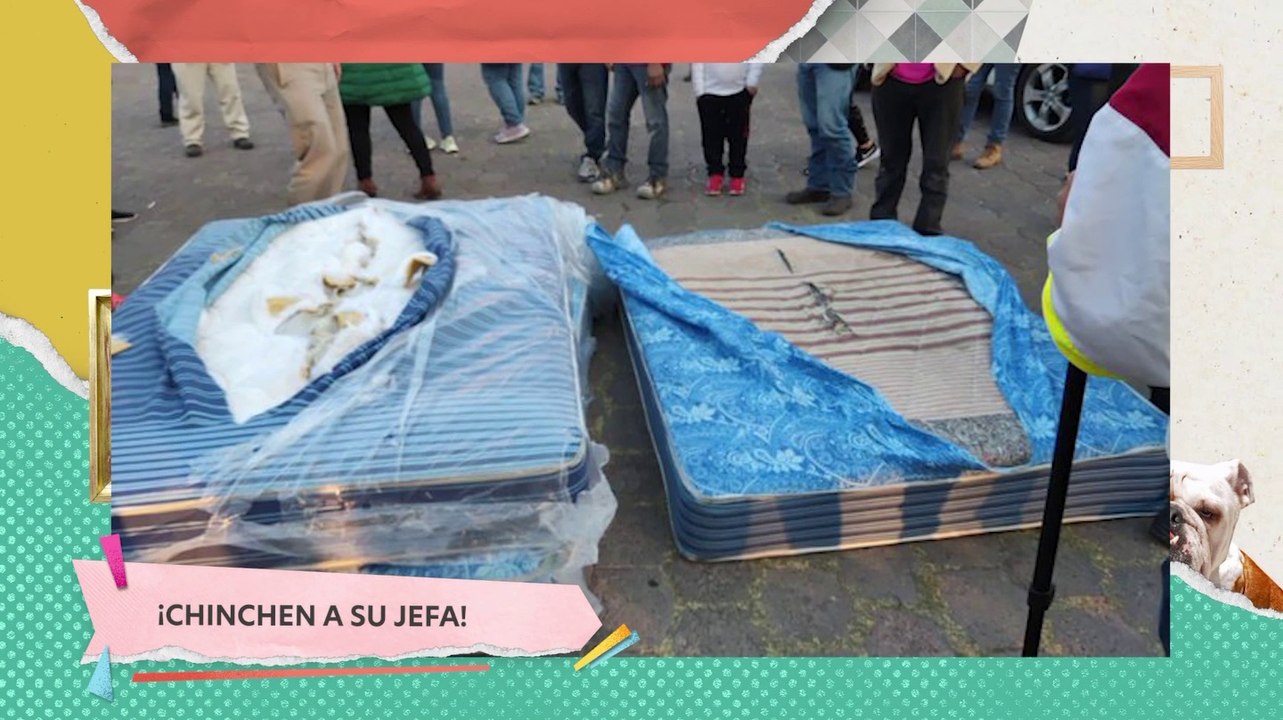 ¡Regalan colchones rellenos de basura!