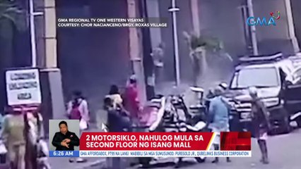 2 motorsiklo, nahulog mula sa second floor ng isang mall | UB