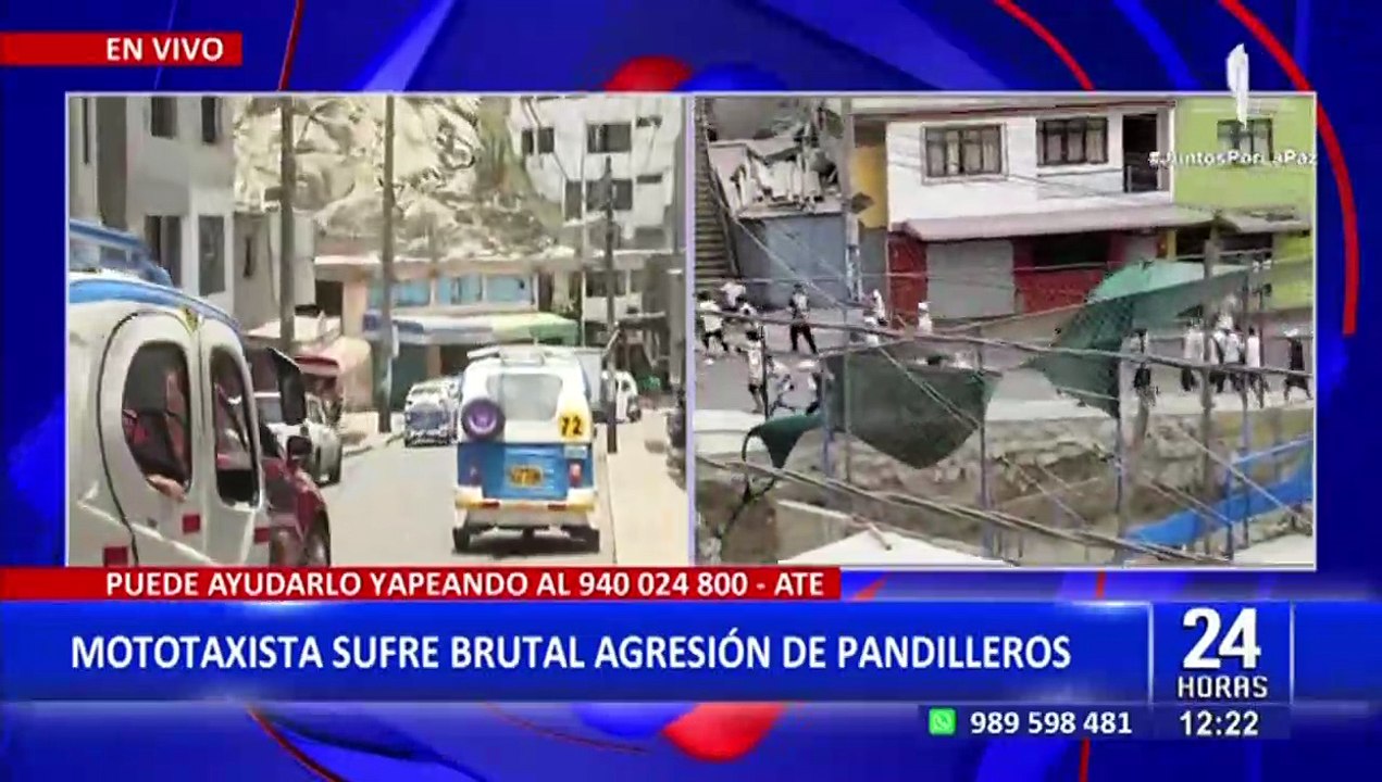 Ate: mototaxista sufre grave agresión por parte de barristas