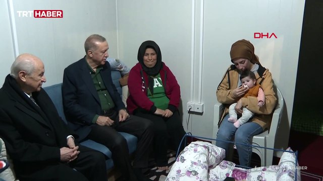 Cumhurbaşkanı Erdoğan ve MHP Genel Başkanı Bahçeli, konteyner kenti ziyaret etti