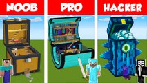 Minecraft NOOB vs PRO vs HACKER CHEST HOUSE BUILD CHALLENGE in Minecraft  Animation