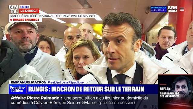 En visite ce matin au marché de Rungis, Emmanuel Macron s'exprime sur la réforme des retraites : Les gens savent qu'il faut travailler un peu plus longtemps