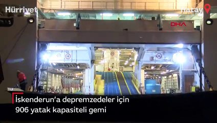 Depremzedeler için 906 yatak kapasiteli gemi