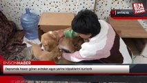 Depremde hasar gören evinden eşya yerine köpeklerini kurtardı