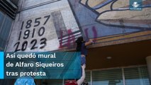 Estudiantes de la UNAM hacen pintas en mural de Rectoría; denuncian acoso