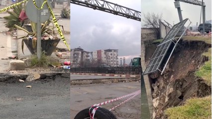 Hatay merkezli depremde bazı yol ve köprüler zarar gördü