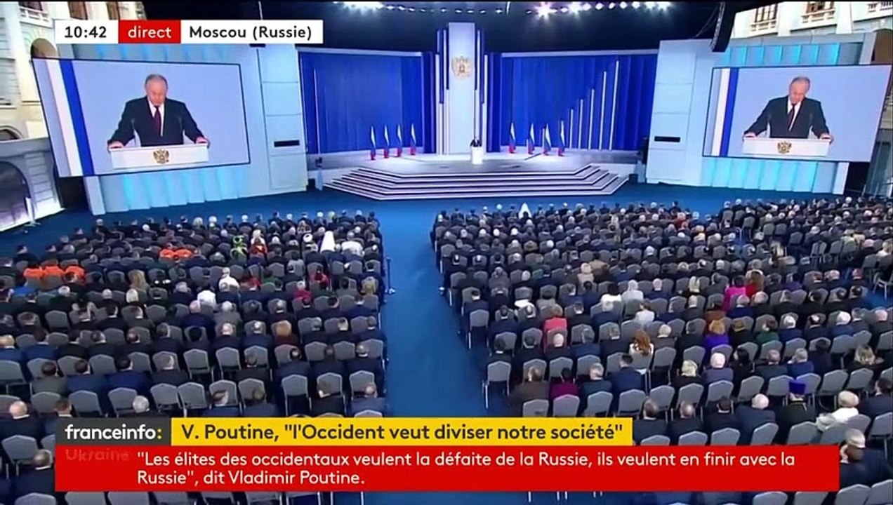 Dans un discours annuel à la nation, le président russe Vladimir Poutine accuse l’Occident d’utiliser le conflit en Ukraine pour "en finir" avec la Russie - VIDEO