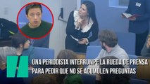 Una periodista interrumpe la rueda de prensa para pedir que no se acumulen preguntas