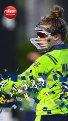 भारत के खिलाफ मैच में महिला क्रिकेटर ने पहना अनोखा हेलमेट, देखें वीडियो