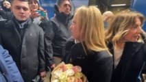 L'arrivo di Giorgia Meloni a Kiev: 