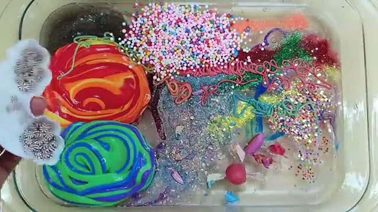 Rainbow Cloud Slime Mixing Random Into Slime! Satisfying Slime Video ASMR