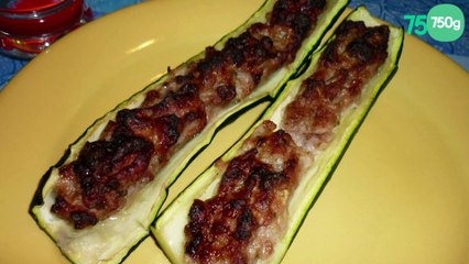 Courgettes farcies aux saucisses