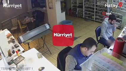 Hatay depreminde panik anları güvenlik kamerasına yansıdı