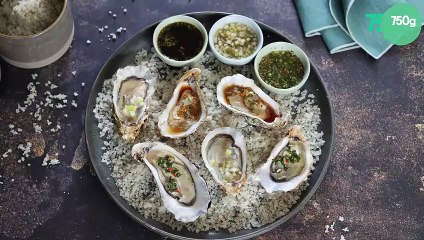 Huîtres aux trois vinaigrettes