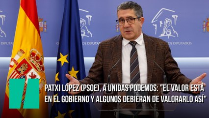 Patxi López (PSOE), a Unidas Podemos: "El valor está en el Gobierno y algunos debieran de valorarlo así"