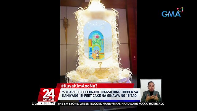 7-year old celebrant, nagsilbing topper sa kaniyang 15-feet cake na ginawa ng 16 na tao | 24 Oras
