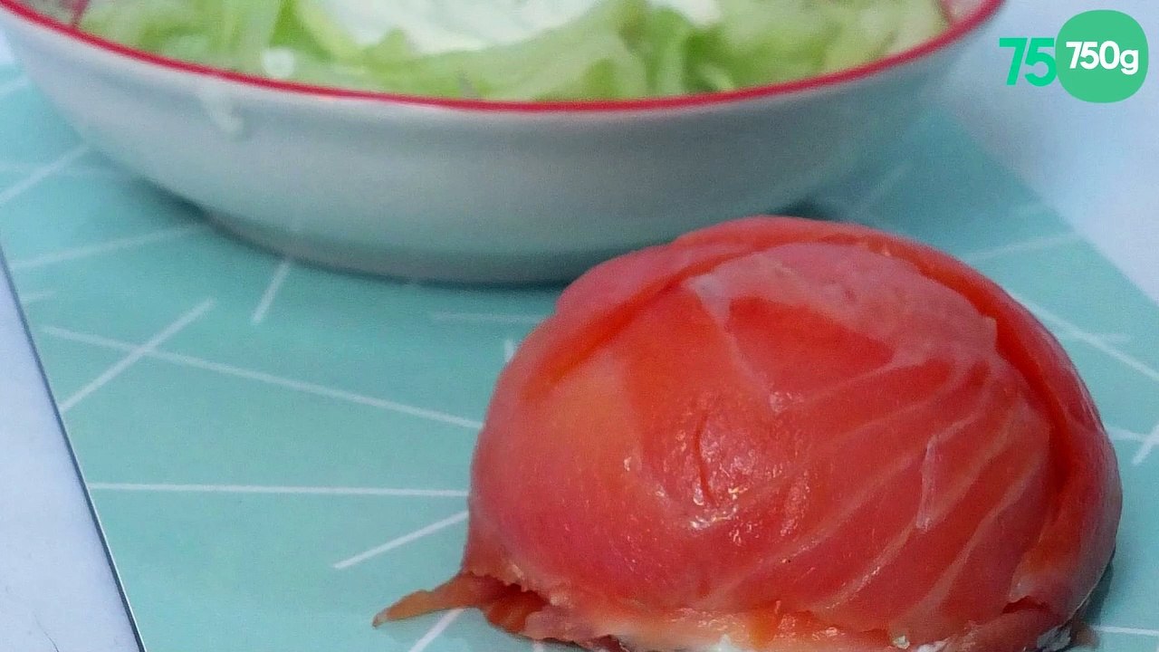 Dômes de saumon crémeux et leurs spaghettis de concombre