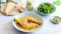 Cuisses de poulet à la crème d’amandes et haricots vert à l’ail