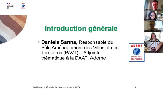 Webinaire de la Communauté d’Expérimentation « objectif ZAN » de l’ADEME du 19/01/23
