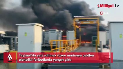 Tayland'da elektrikli feribotlar alev aldı