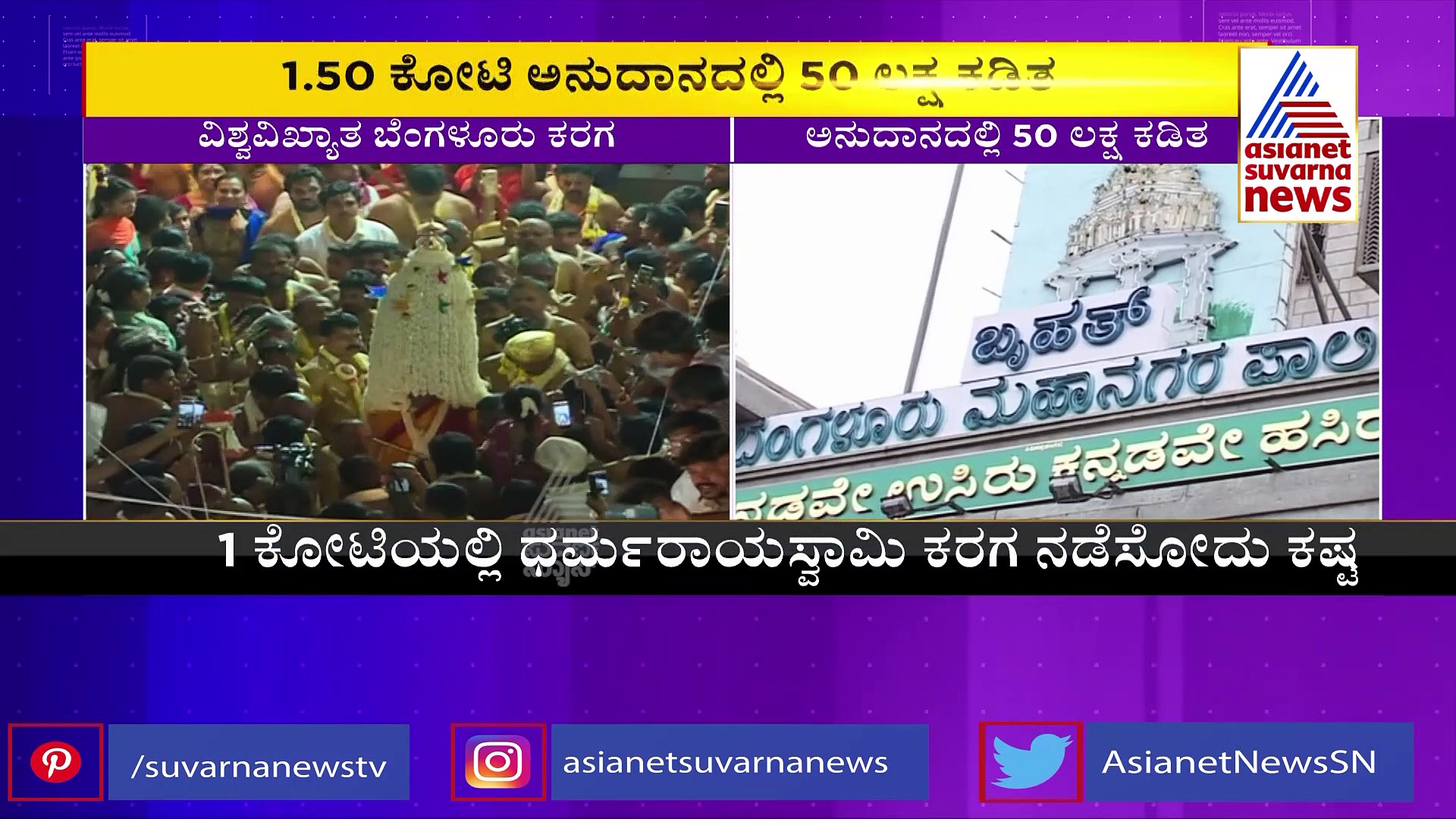  Bengaluru Karaga Utsav 2023: ಕರಗ ಉತ್ಸವಕ್ಕೆ 50 ಲಕ್ಷ ಅನುದಾನ ಕಡಿತಗೊಳಿಸಿದ ಬಿಬಿಎಂಪಿ!