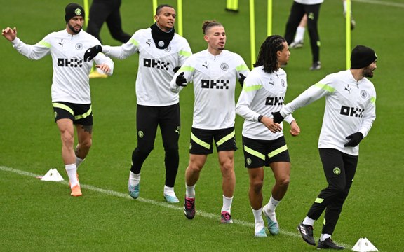 Man City train ahead of RB Leipzig first leg
