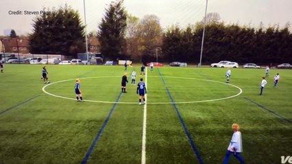 Tyler Page from Maidstone scoring for Bearsted Football Club