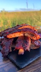 BBQ Ribs outdoors
