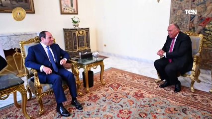 الرئيس السيسى يجتمع بوزير الخارجية ويطلع على أهم نتائج قمة الاتحاد الأفريقى