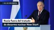Putin suspende participación de Rusia en el tratado de desarme nuclear New Start