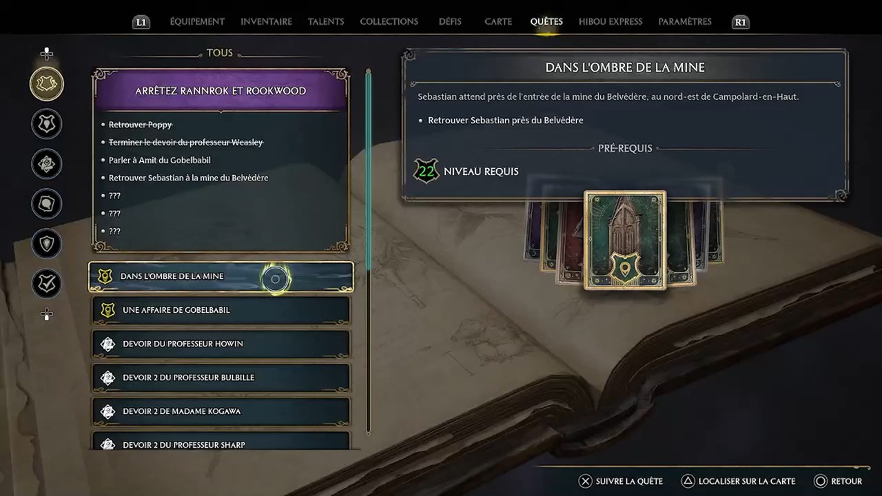 Dans l'ombre de la mine Hogwarts Legacy : Soluce de la quête avec Sebastian