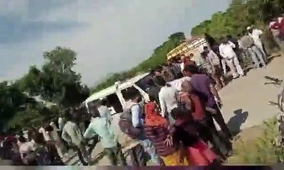 uncontroll bus overturned after getting down the culvert, 20 injured