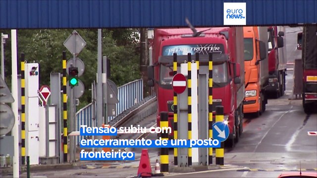 Camiões parados nas fronteiras entre a Polónia e a Bielorrússia