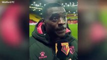 Watford star Ken Sema battles through stammer to give post-match interview