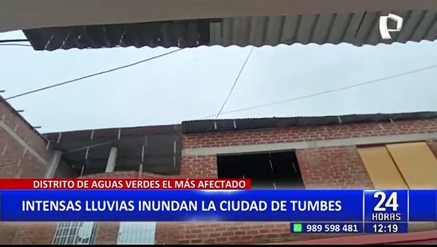 Nueve horas de lluvias continúas inundan la ciudad de Tumbes