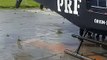 Helicóptero da PRF reforça esforço para atendimento das vítimas das chuvas em São Paulo