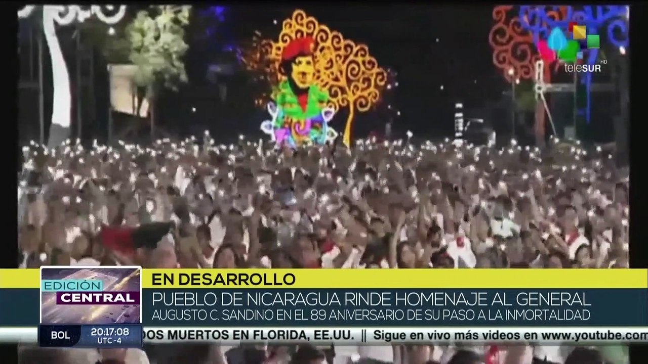 Nicaragua: Pueblo rinde homenaje al general Augusto César Sandino en el 89 aniversario de su muerte