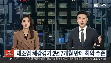 제조업 체감경기 2년 7개월 만에 최악 수준