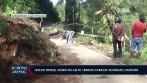 Hujan Deras, Akses Jalan di Lereng Gunung Sumbing Longsor
