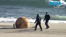 Mysterious sphere appears on Japanese beach as officials investigate