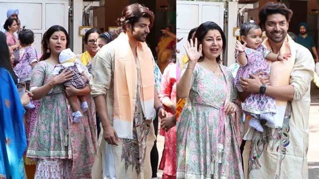 Gurmeet Choudhary ने Debina Bonnerjee और Baby Girls के साथ Birthday पर किए Sidhivinayak दर्शन, Video