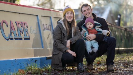 Couple ditch high-flying jobs to live on a narrowboat with their child
