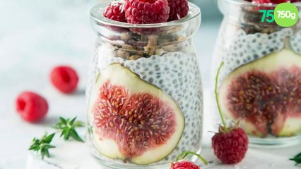 Pudding de chia figues, framboises et granola