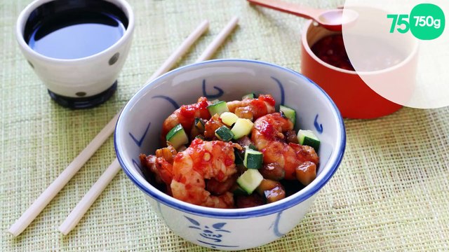 Crevettes sautées épicées à la purée de piment