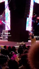 Perrito se quedo dormido en pleno concierto