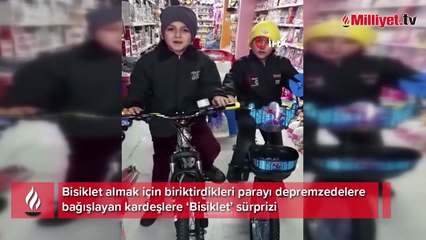 Bisiklet paralarını AFAD’a bağışlayan kardeşlere “Bisiklet” sürprizi